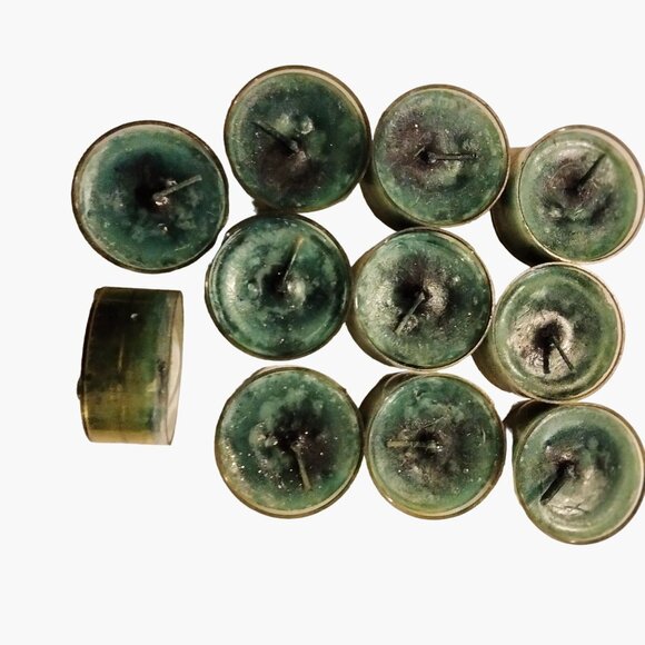 Lamplight Farms Green Candles Tealight Lot 11 - Picture 2 of 4